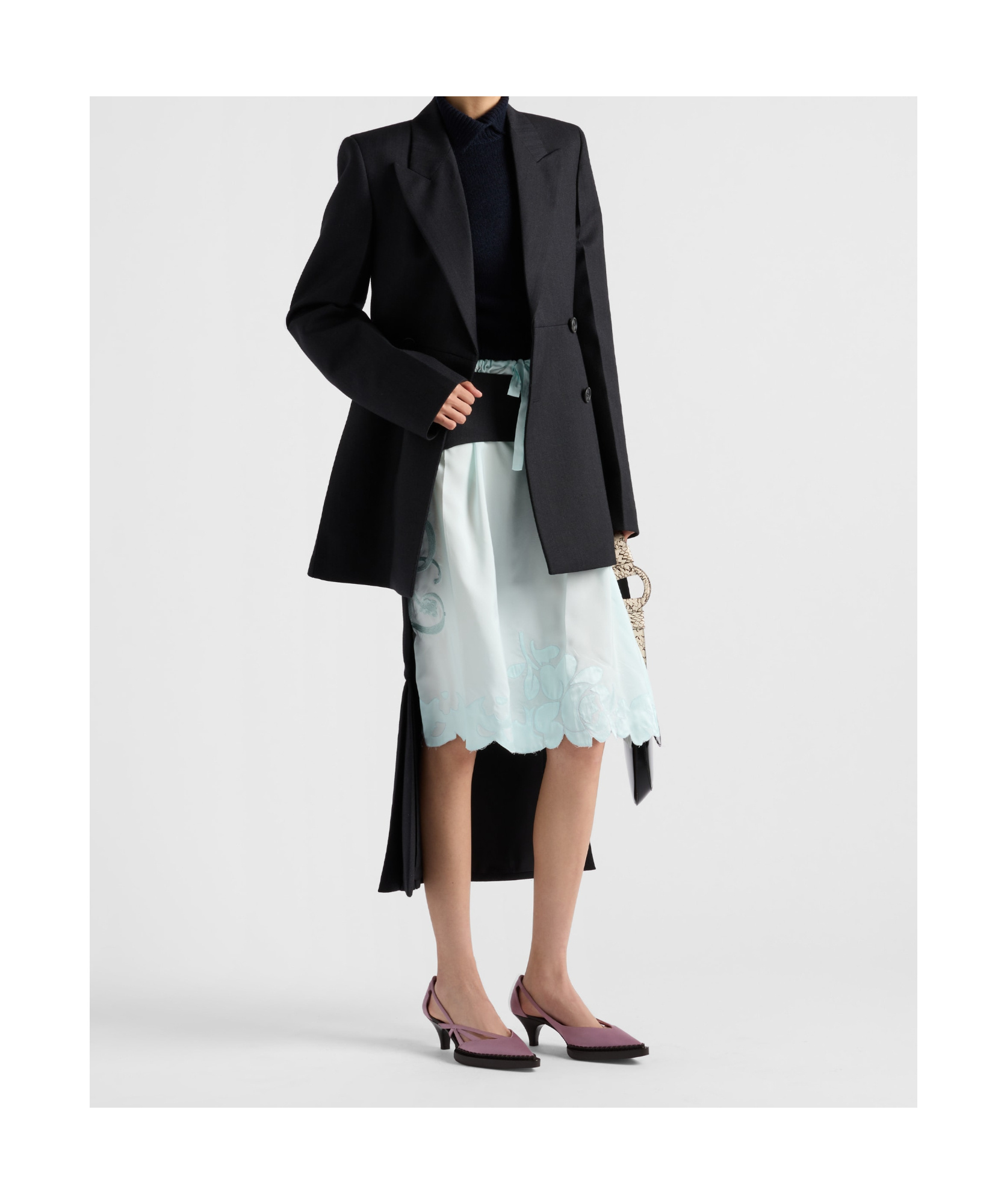 Prada Turtleneck Cashmere Sweater In Navy Blue