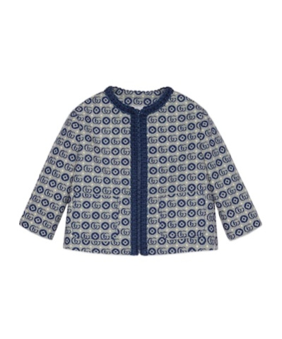 Gucci Cotton Jacket With Double G In Gray