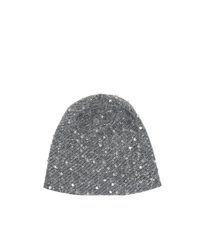 Maison Michel Sequin-embellished Beanie Hat In Silver