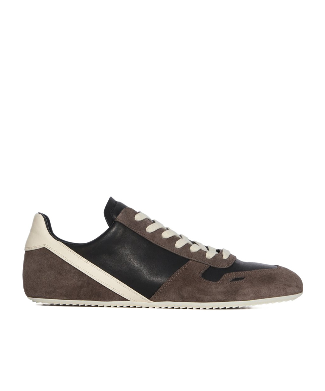 Rick Owens Panelled Suede And Leather Sneakers In Brown