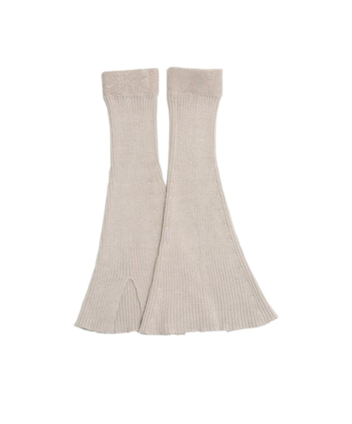 Shop Our Legacy Ribbed-knit Cotton Gaiters In Nude
