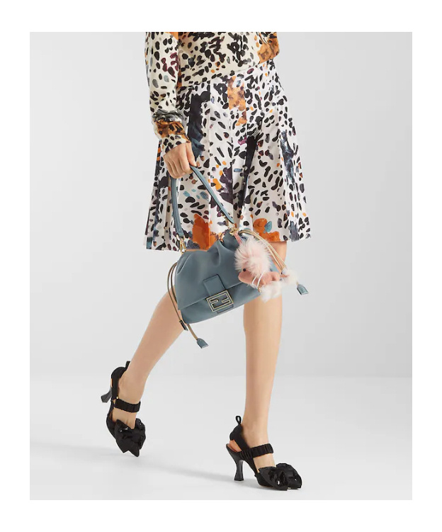 Fendi Pleated-print Skirt In White