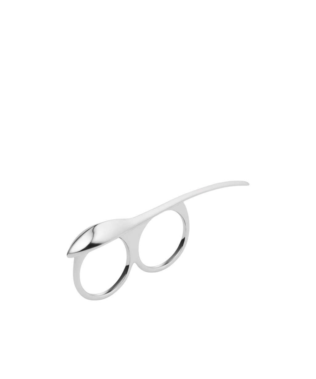 Givenchy Maple Seed Double Fingers Ring In Metal In Silver