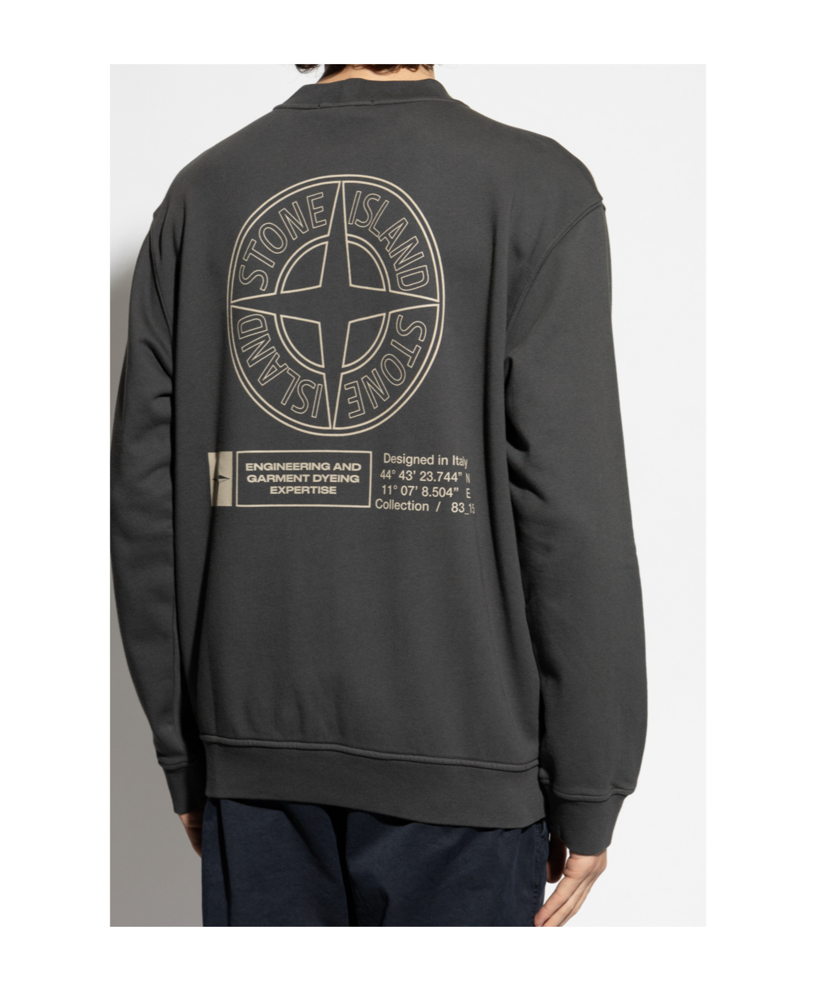 Stone Island Sweatshirt With Industrial Flow Print In Gray