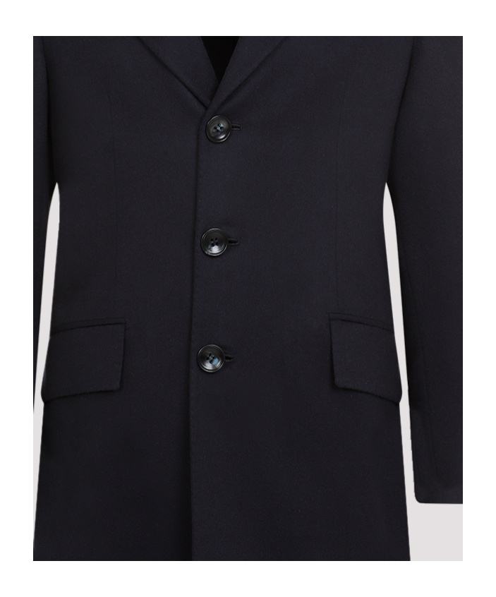 Kiton Blue Cashmere Caban Coat