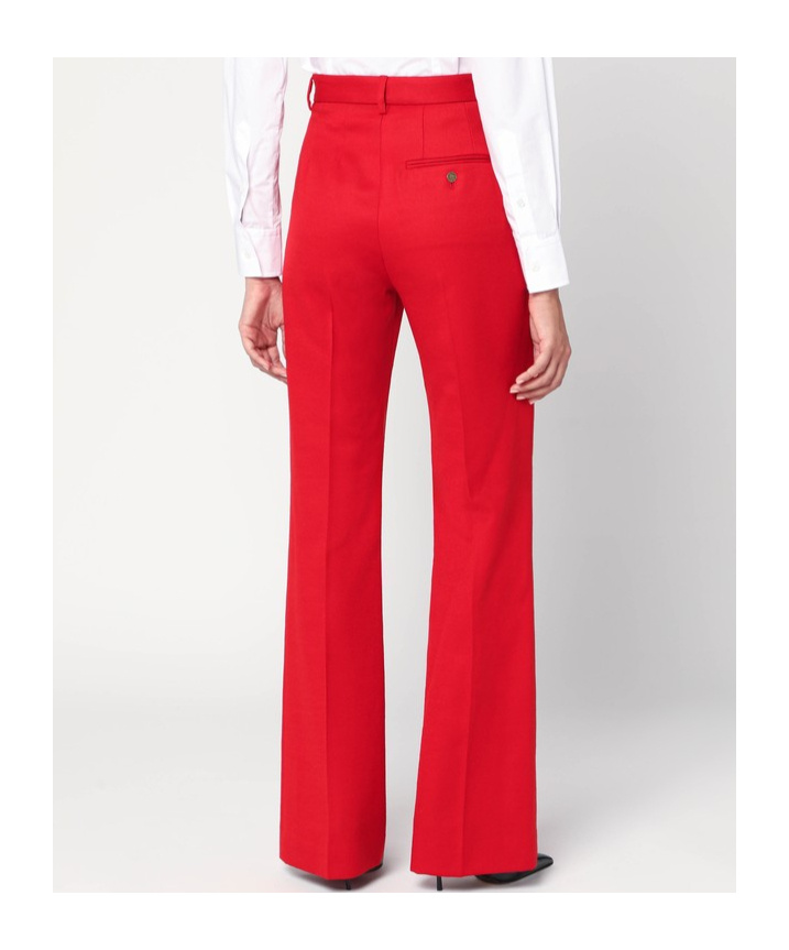 Vivienne Westwood Flared Wool Pants High Waist In Red