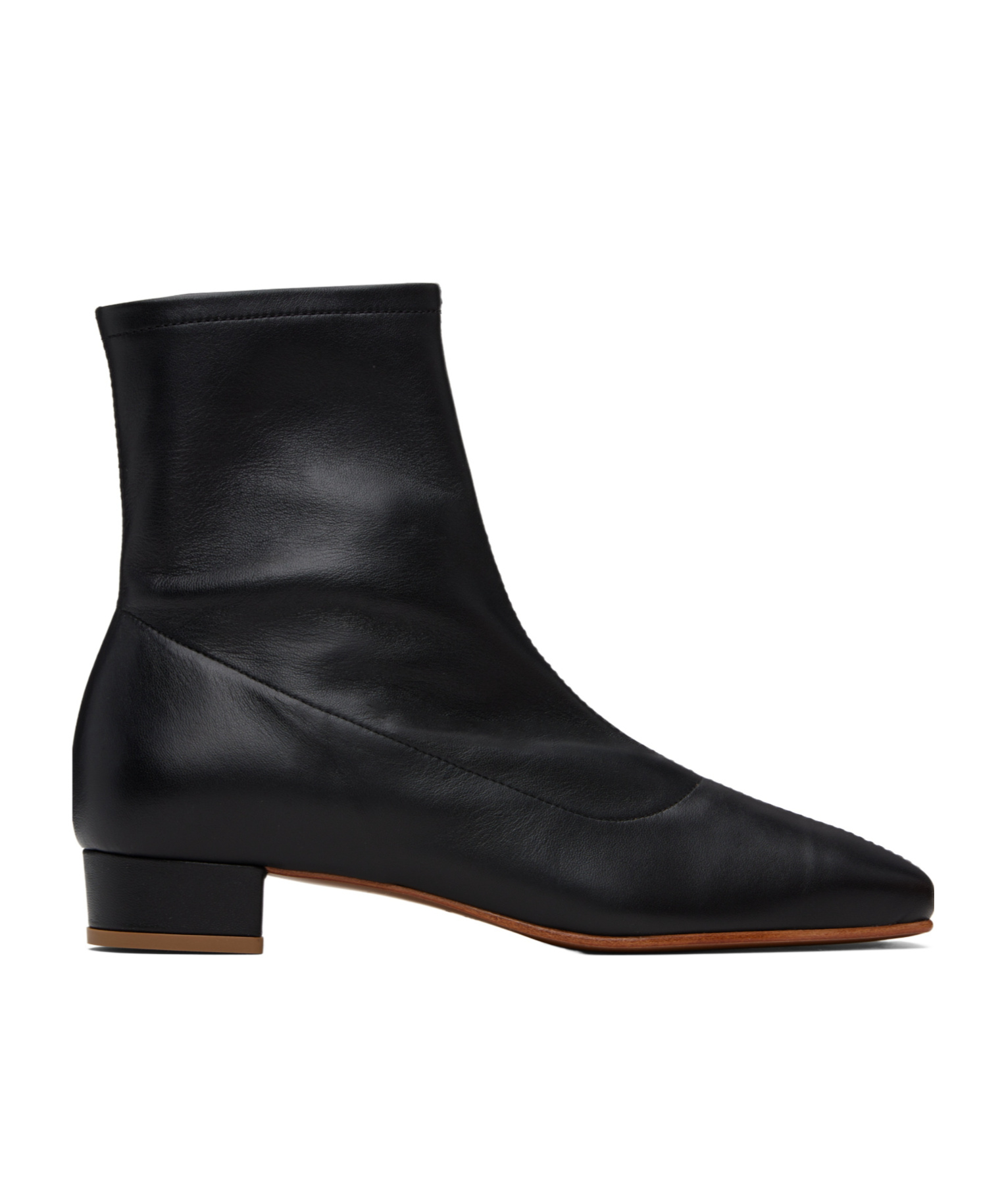 By Far Este 25mm Square Toe Ankle Boots In Black