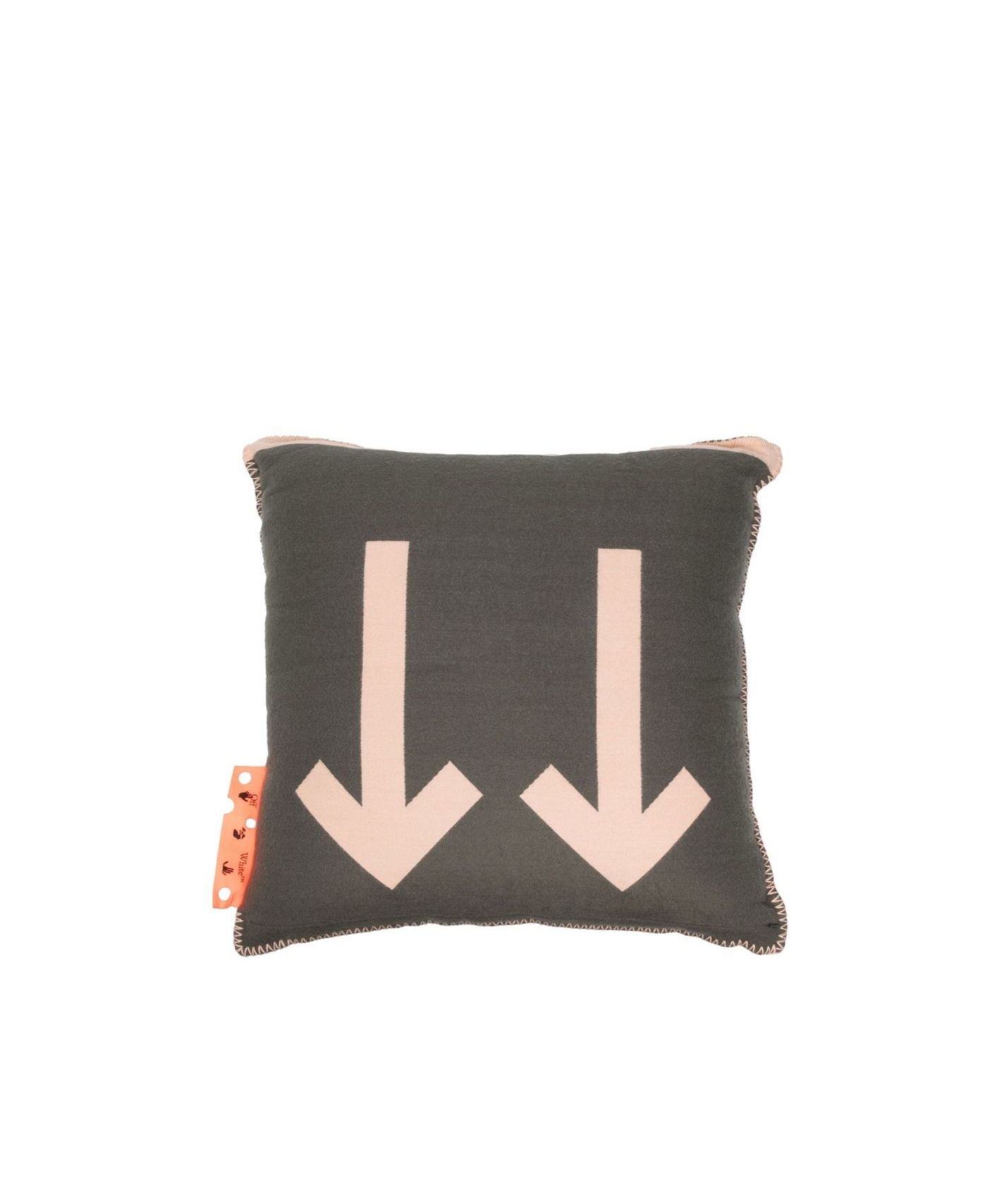 Off-white Arrows-print Wool-blend Cushion In Black