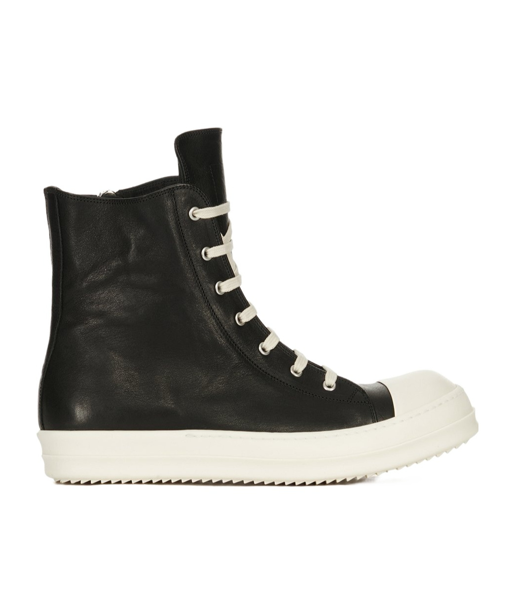 Rick Owens Men Leather High-top Sneakers In Black