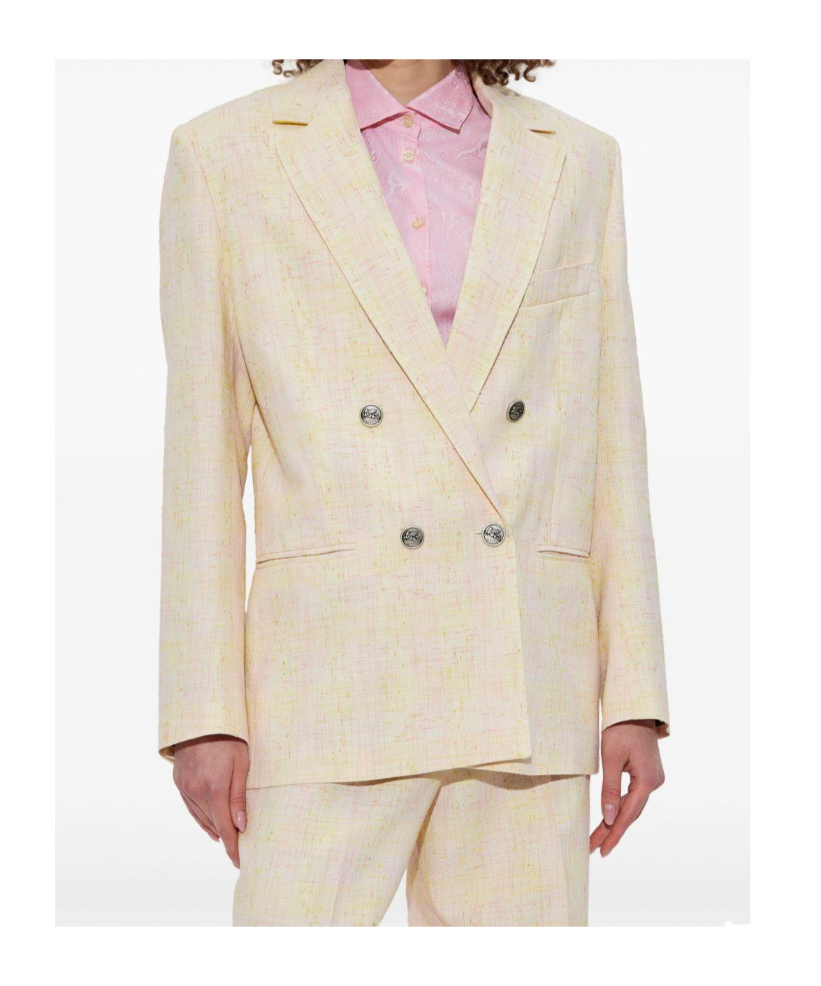 Etro Oversized Double-breasted Blazer In Neutral