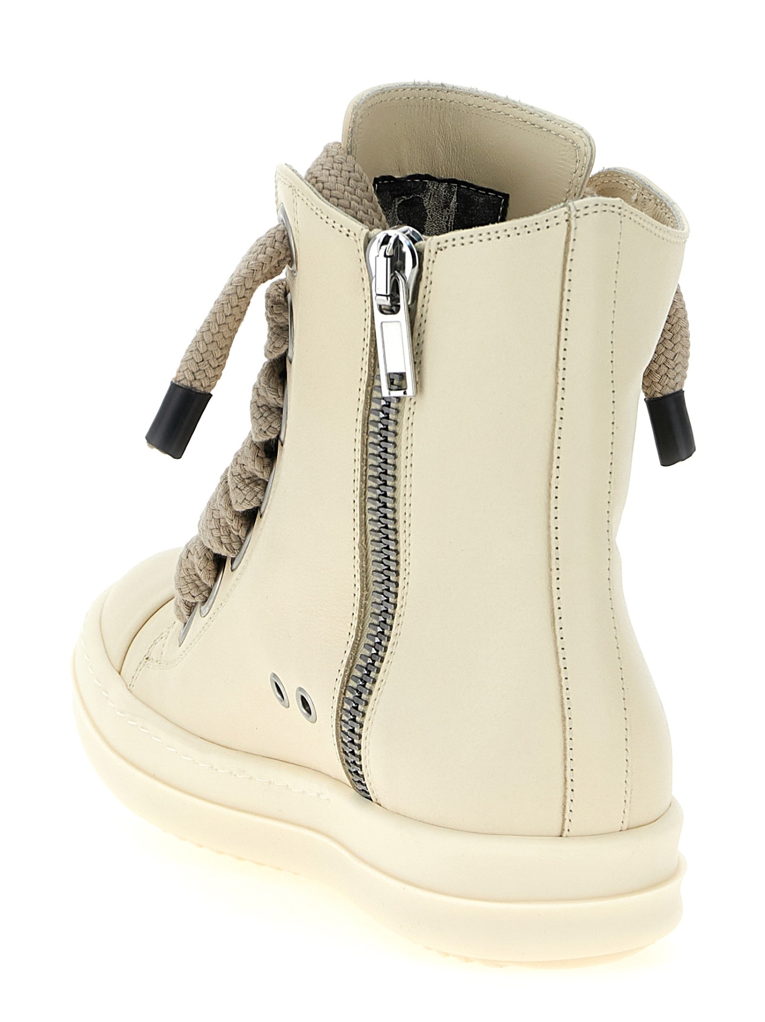 Rick Owens Lace-up High-top Sneakers In White