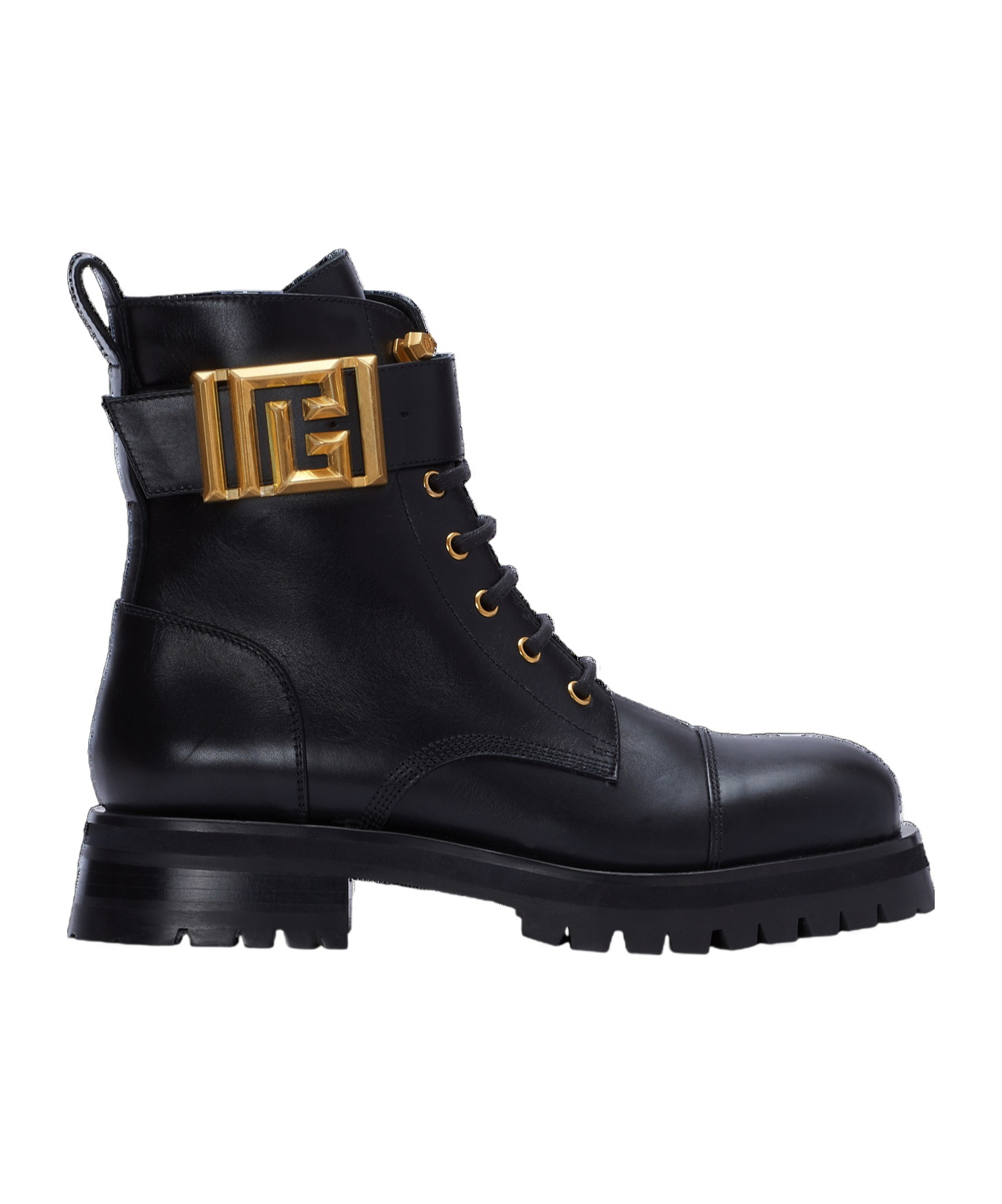 Balmain Combat Ankle Boots In Black