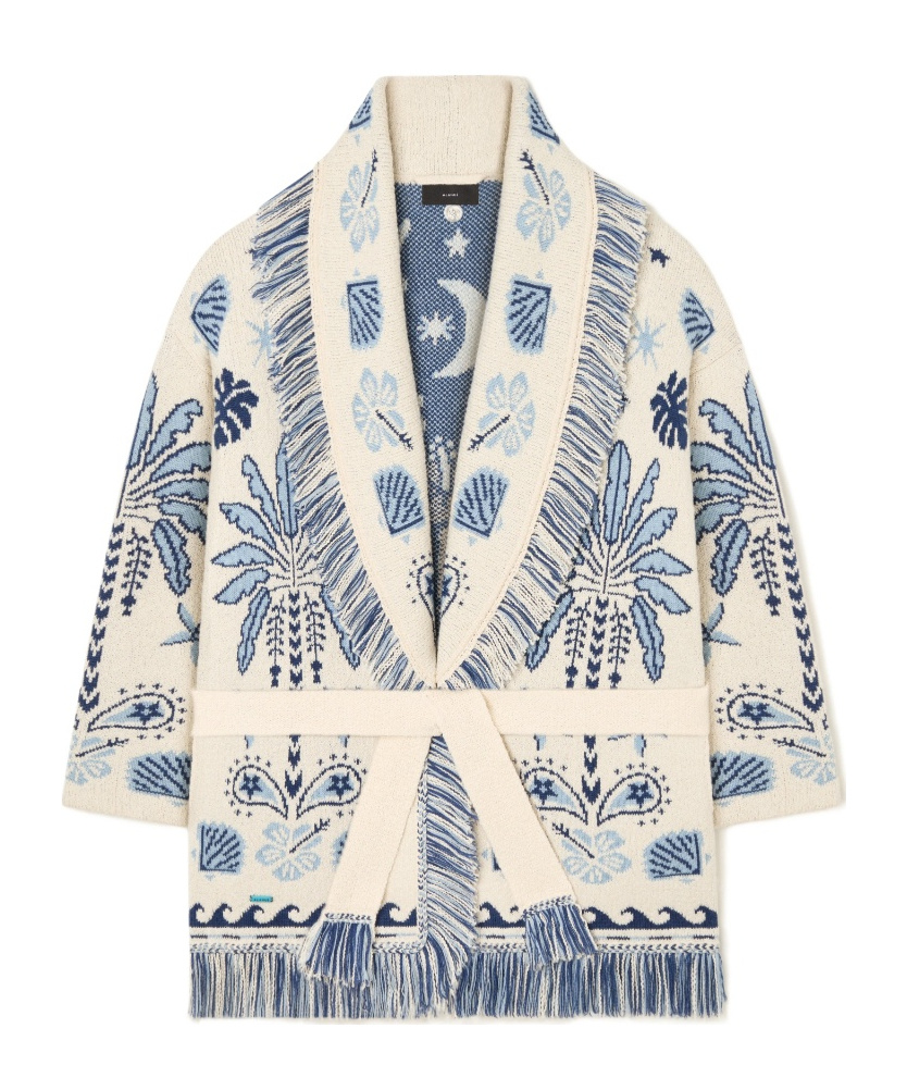 Alanui Echoes Of The Island Wool And Cotton Cardigan In Neutral