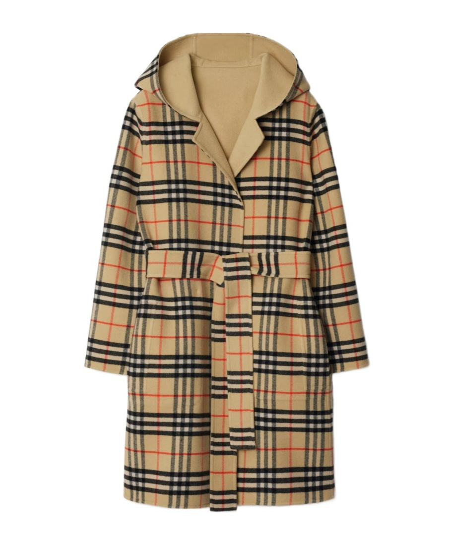 Burberry Mid-length Reversible Wool Car Coat In Nude