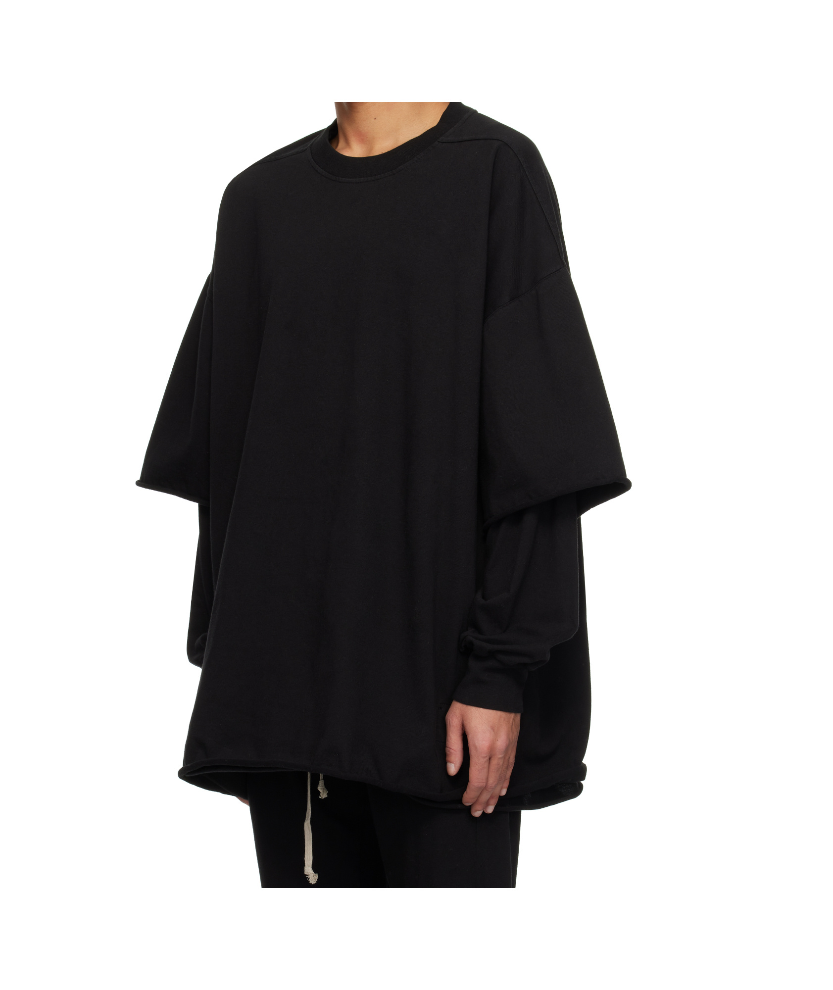 Rick Owens Drkshdw Black Hollywood Tommy Hustler Sweat T-shirt In Black