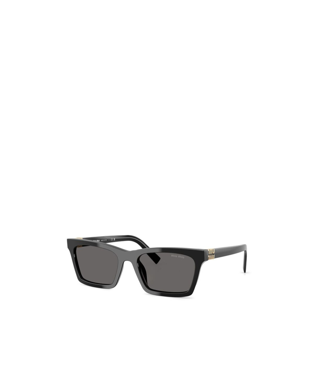 Miu Miu Angular Black Sunglasses With Rectangular Lenses In Gray