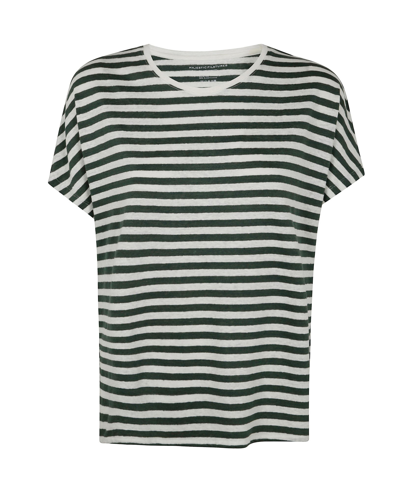 Majestic Filatures Round Neck Short Sleeves Sweater Clothing In Agave