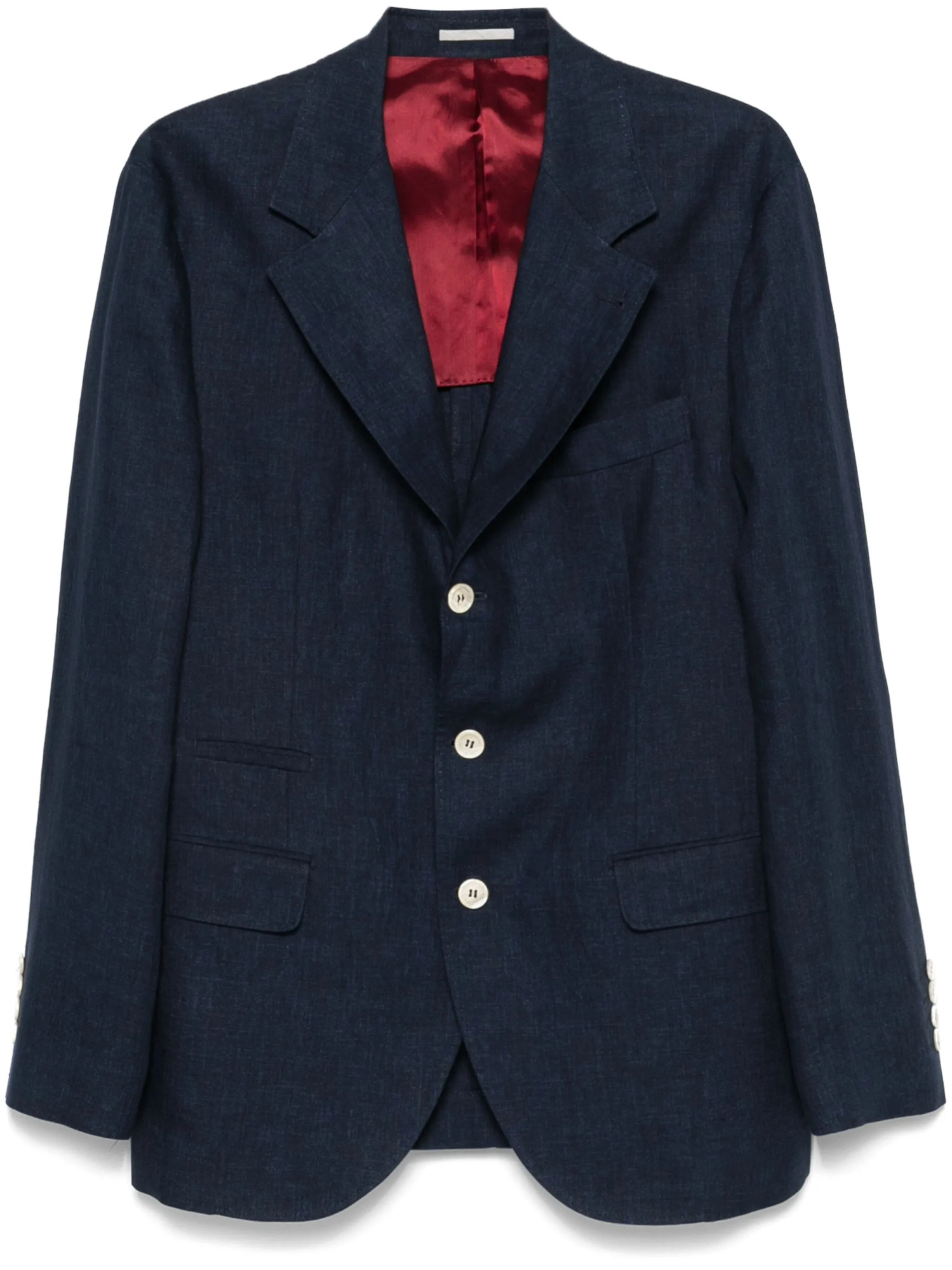 Brunello Cucinelli Navy Deconstructed Jacket With Tailored Silhouette In Black