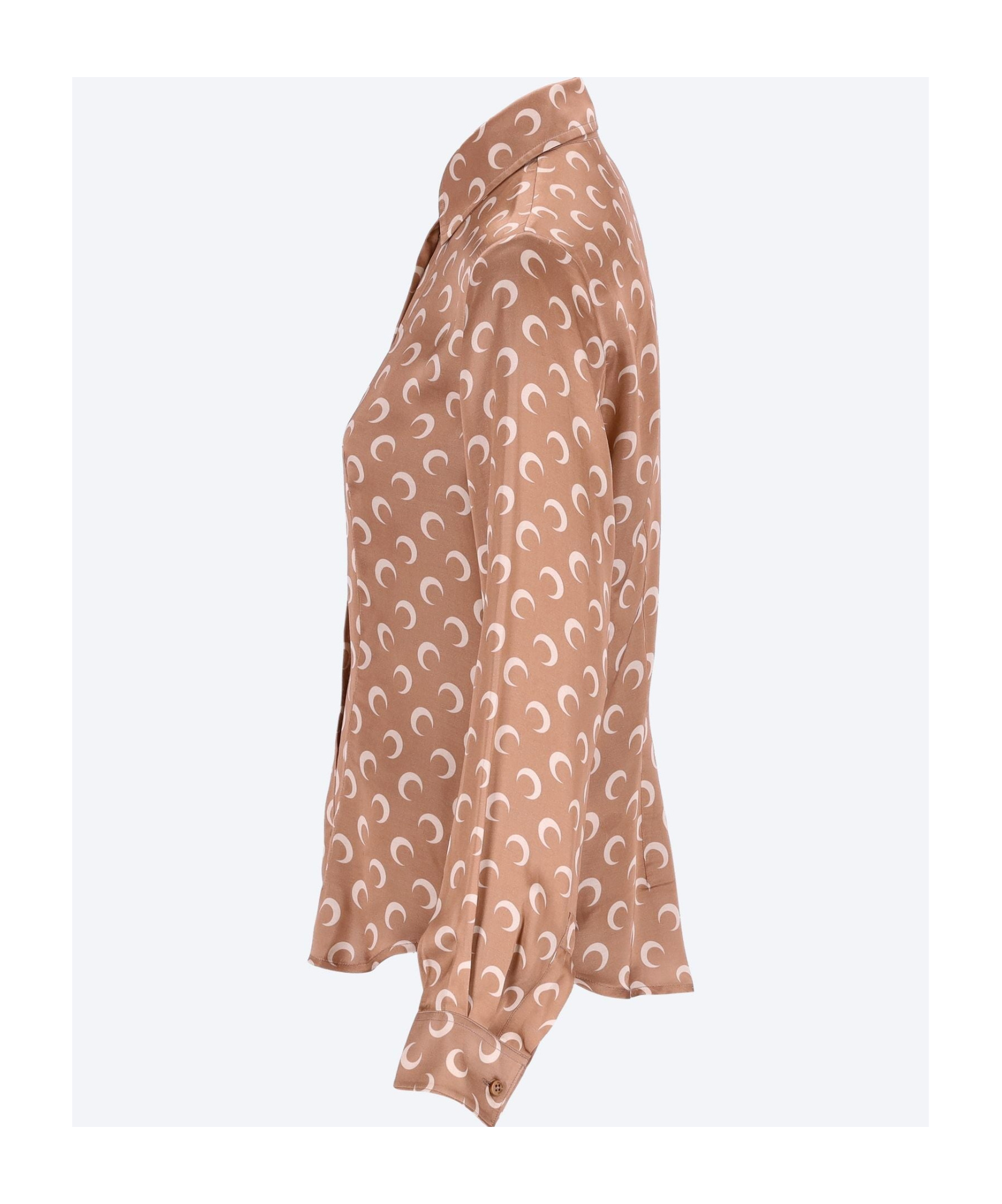 Marine Serre Crescent Moon-print Shirt In Brown