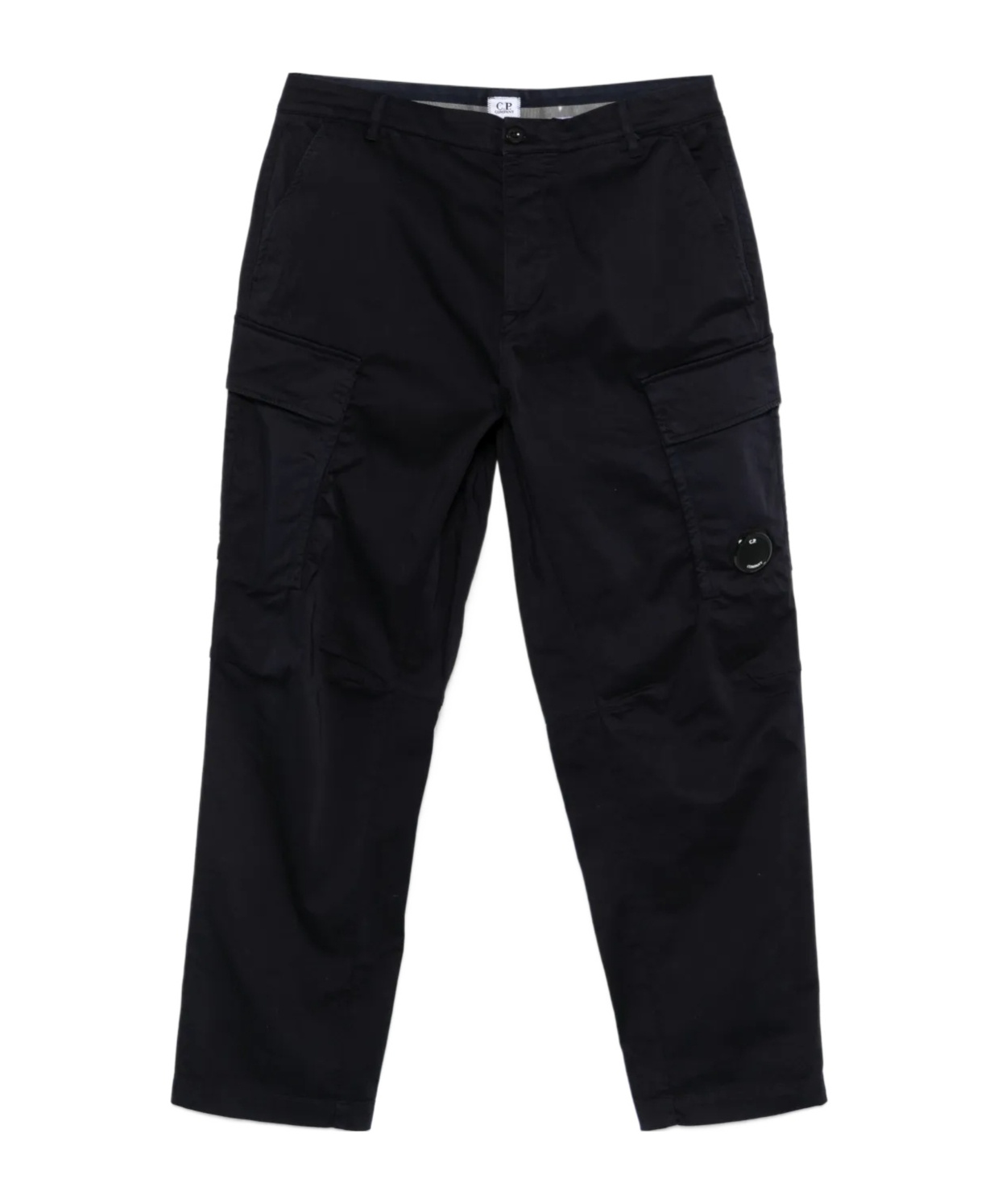 C.p. Company Lens-detail Cargo Trousers In Black