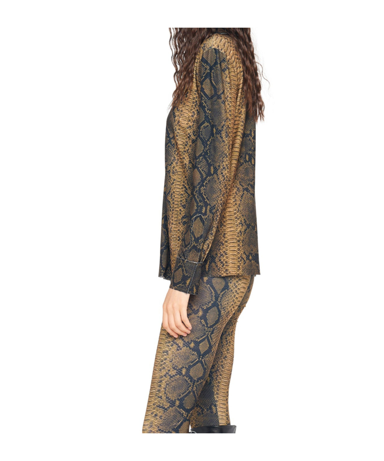 NORMA KAMALI SNAKESKIN-PRINT SHIRT
