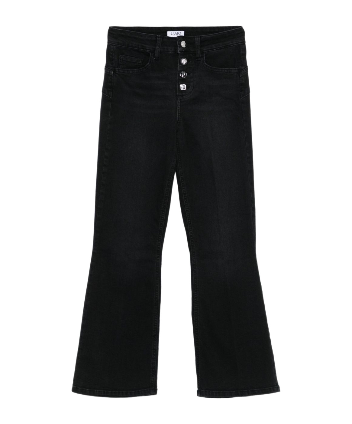 Liu •jo Belt Loop Denim Trousers In Black