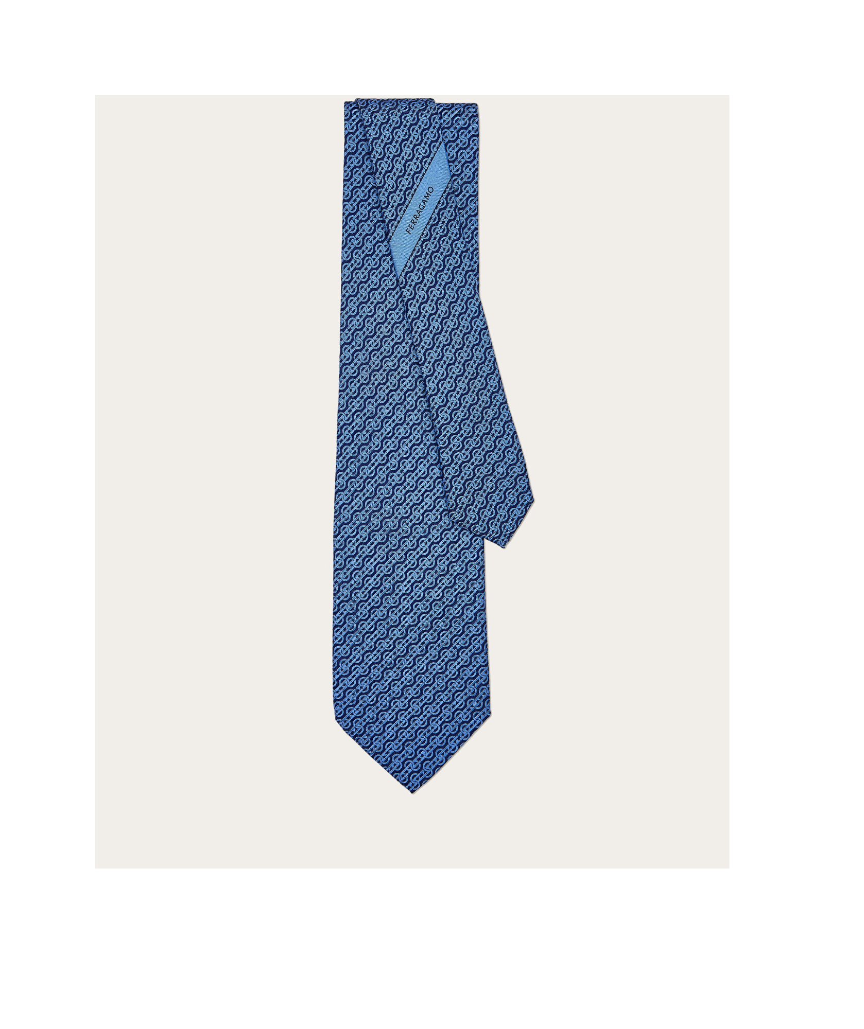 Ferragamo Pointed Tie In Blue