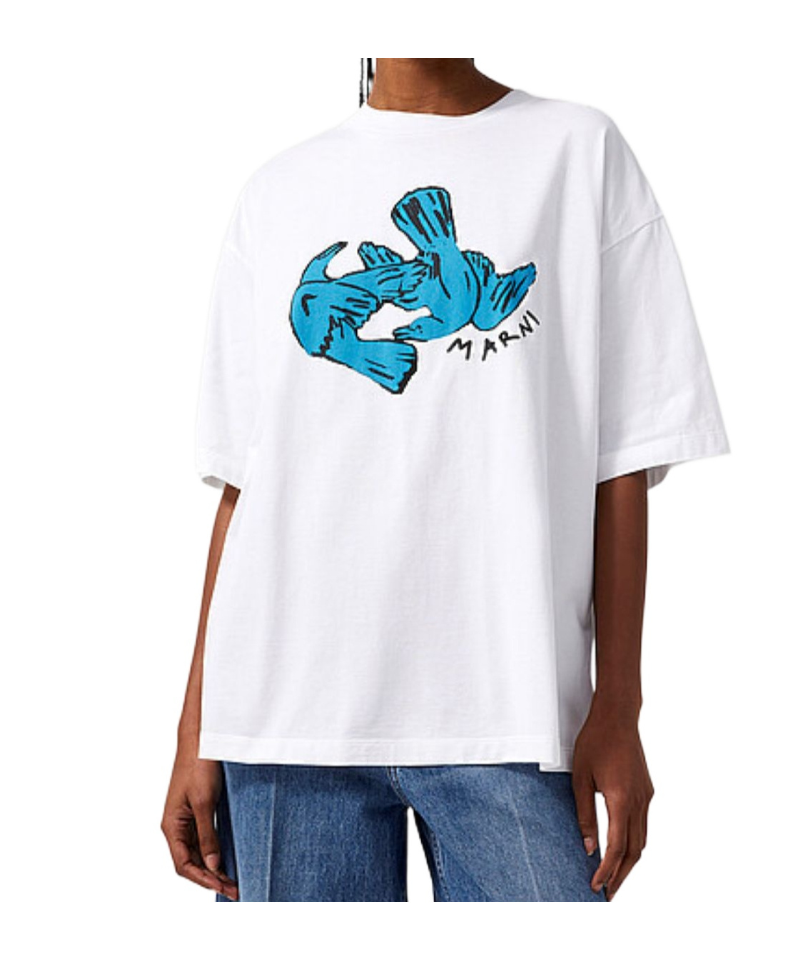 Marni Graphic Printed Crewneck T-shirt In White