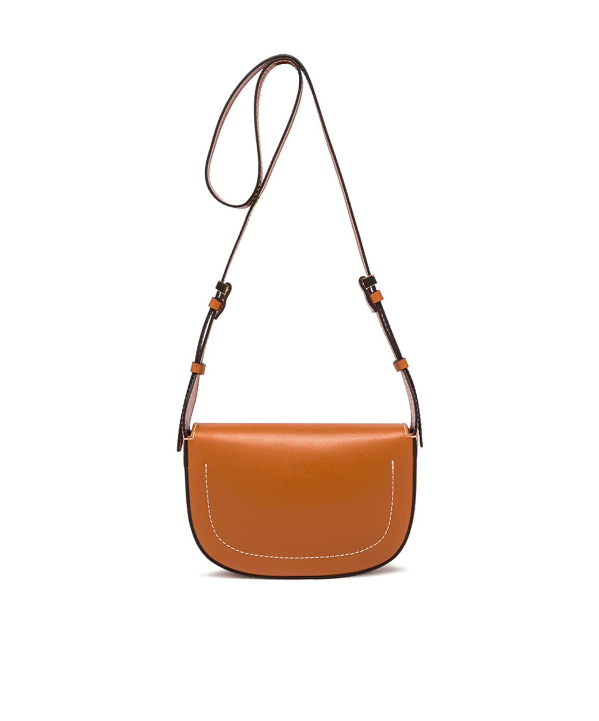 Gianni Chiarini Isa Leather Shoulder Bag With Flap In Brown