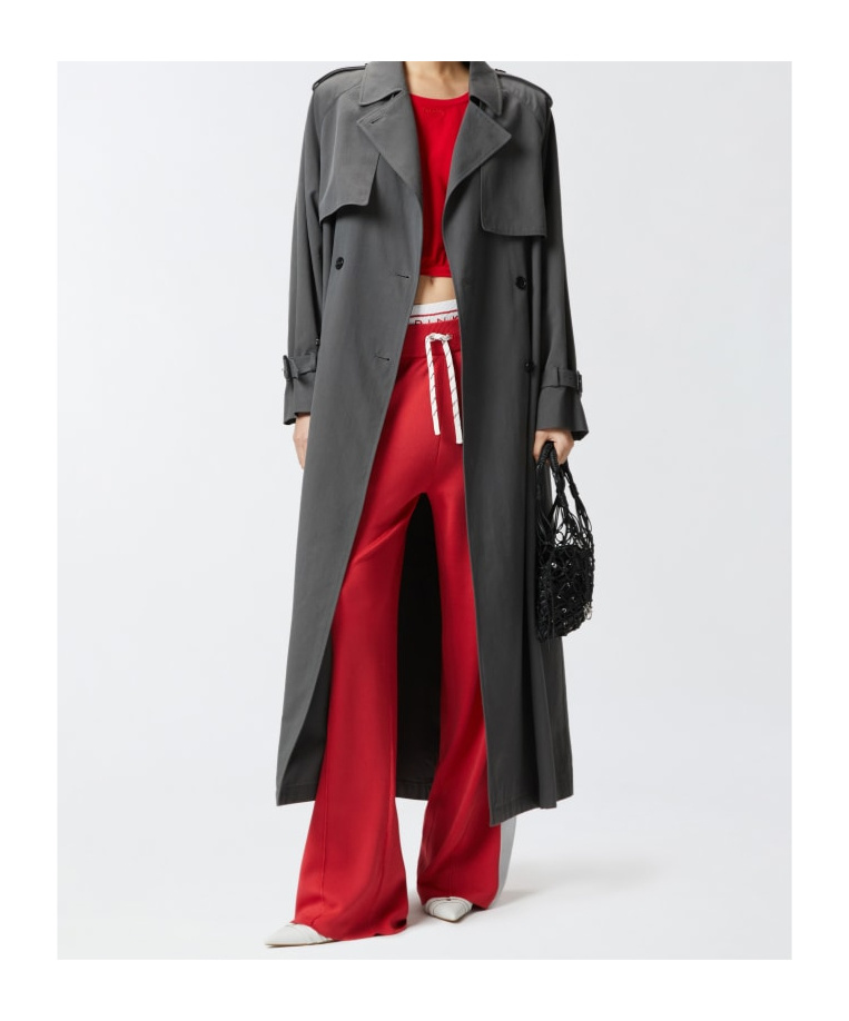 Shop Pinko Belted Trench Coat In Black