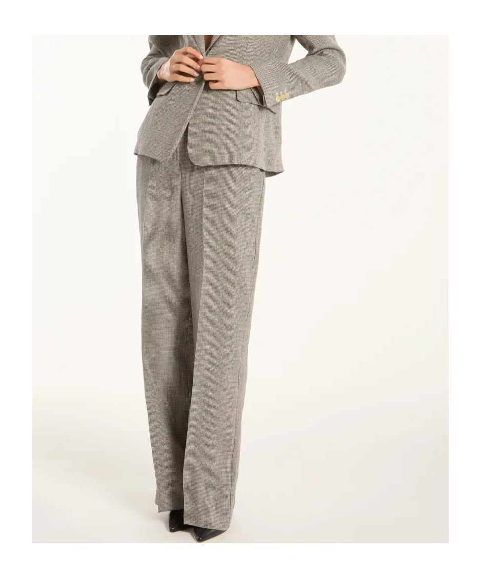 P.A.R.O.S.H LINEN STRAIGHT-LEG TROUSERS