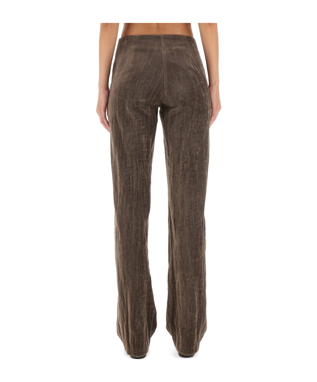 Alysi High-waisted Casual Pants In Brown
