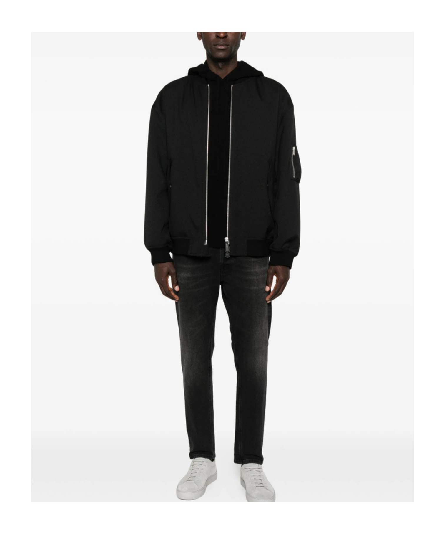 7 For All Mankind Drop-shoulder Hoodie In Black