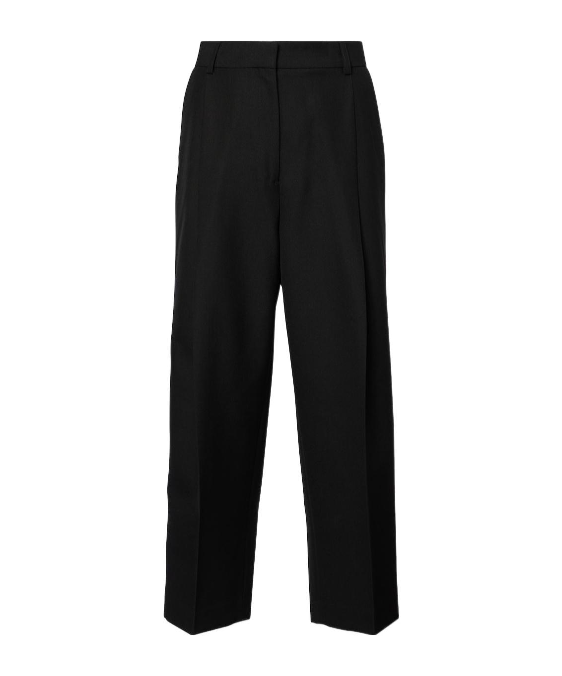 Totême High-waisted Twill Straight-leg Pants In Black