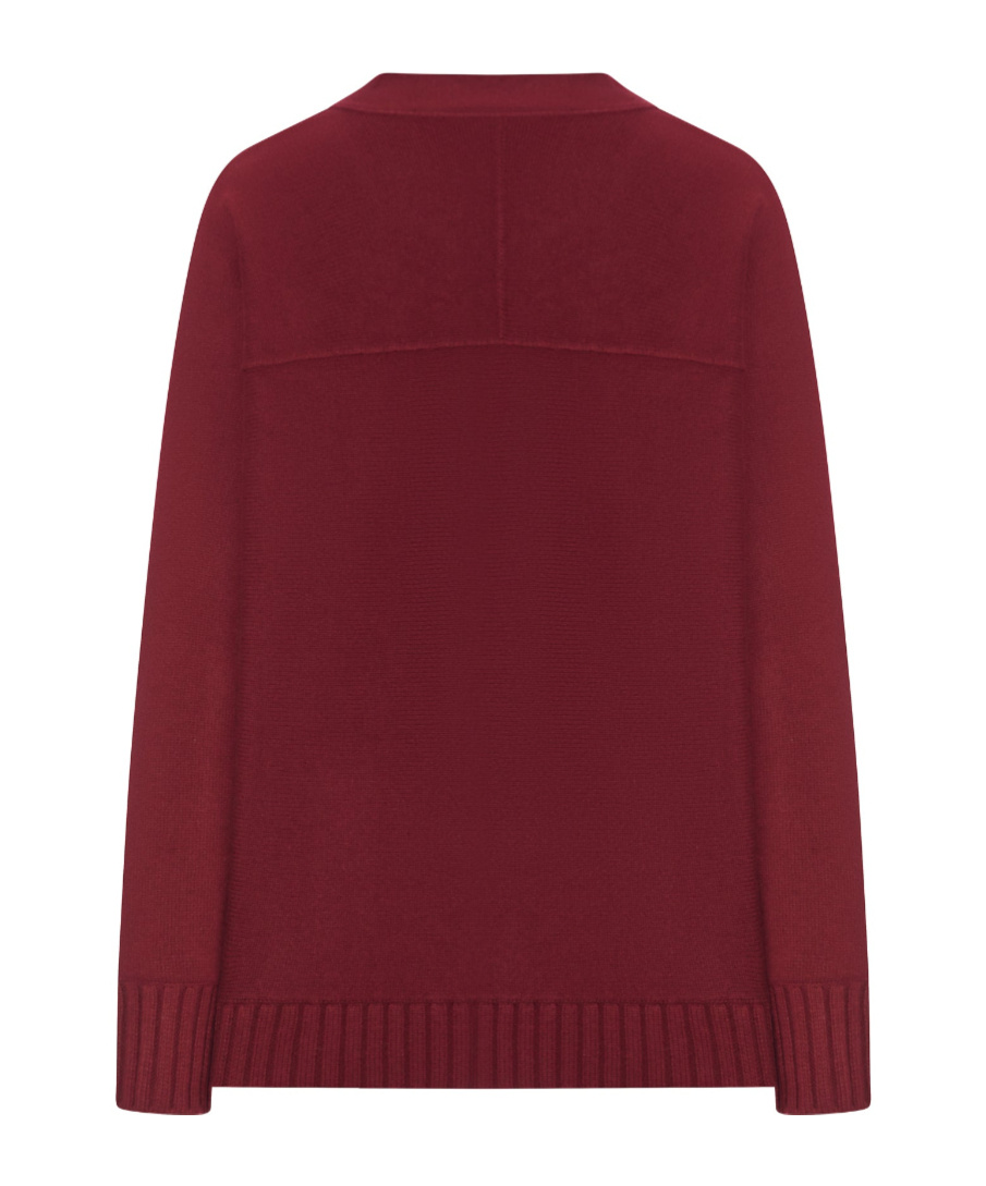 Gucci Wool Cardigan With Golden Clips In Red