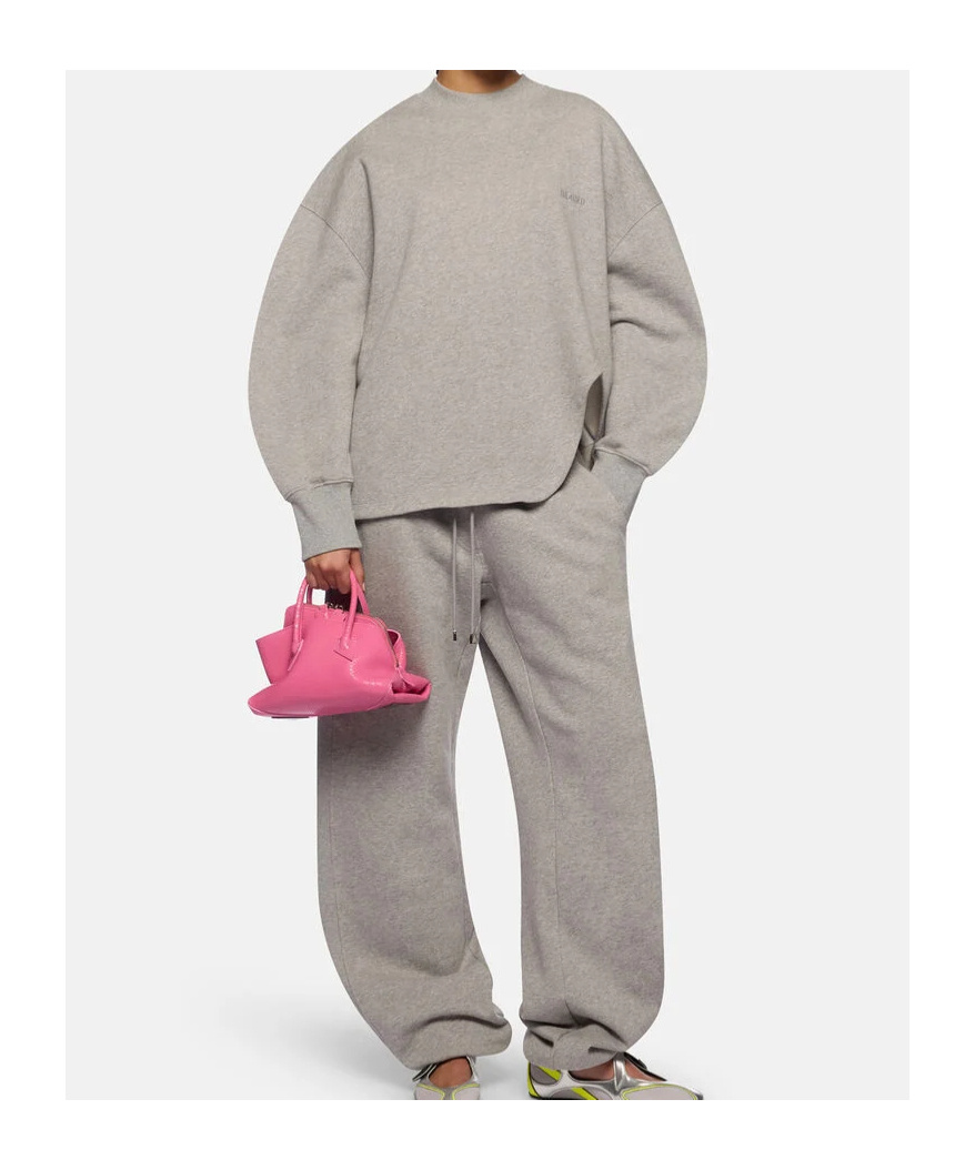 Attico The Logo Embroidered Crewneck Sweatshirt In Gray