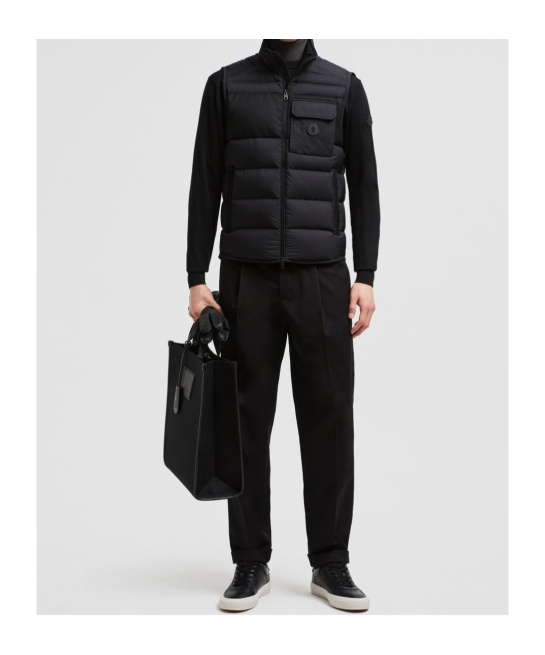 Moncler Black Nylon Estagnous Down Jacket In Black