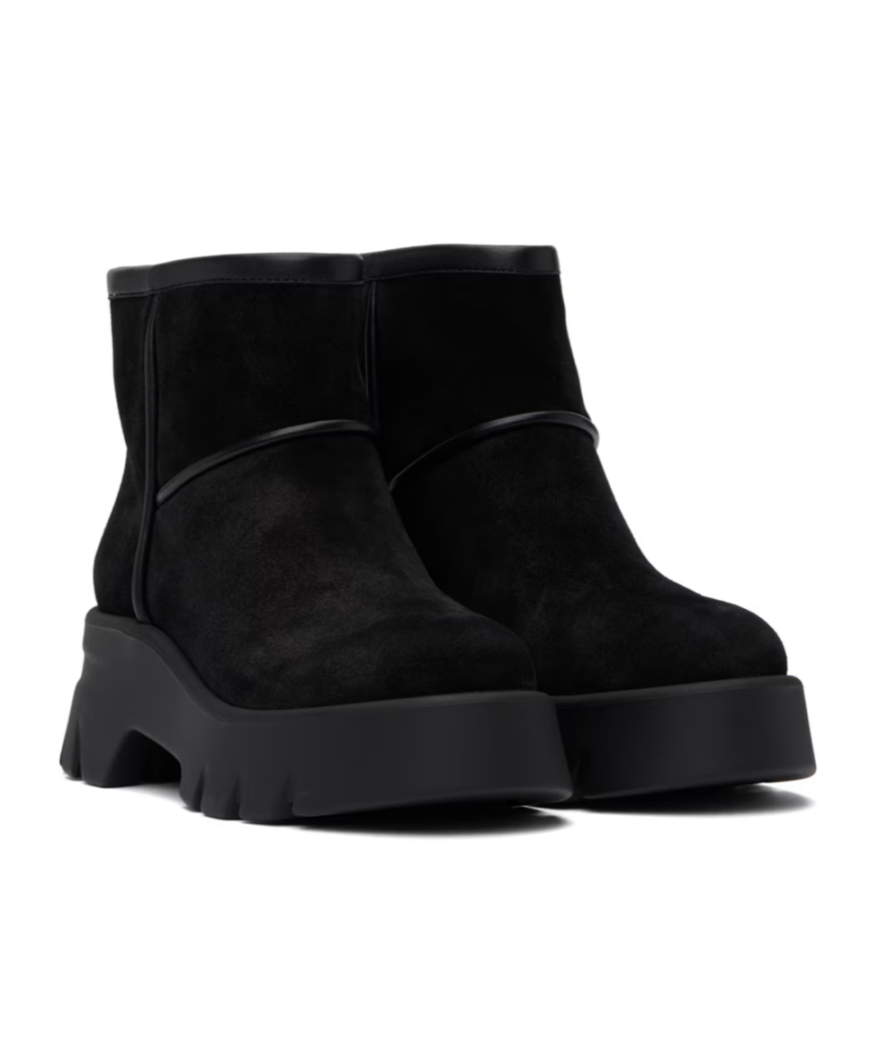 Gianvito Rossi Shearling-lined Suede Ankle Boots In Black