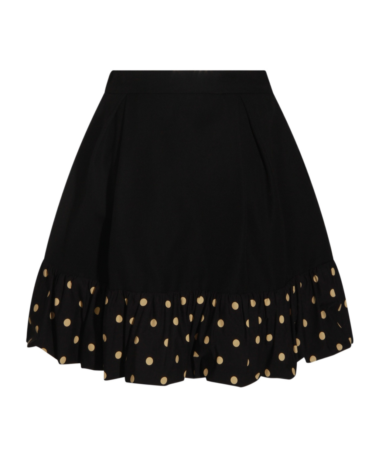 Moschino Polka Dots Wool Blend Diagonal Miniskirt In Black