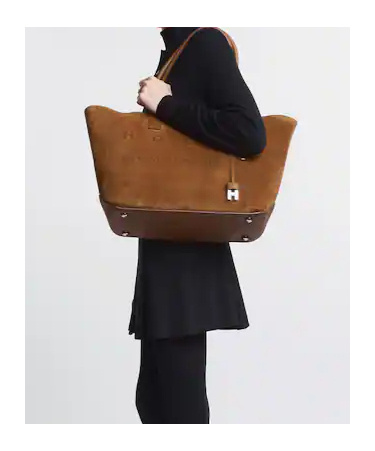 Hogan Script Shopping Bag Medium In Brown
