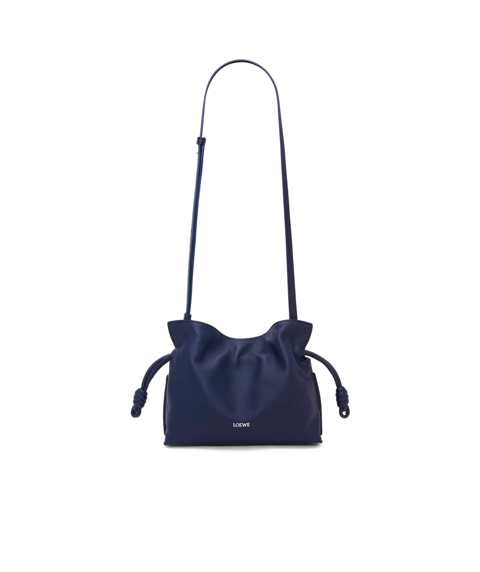 Loewe Flamenco Clutch Bag In Napa Leather With Golden Foil Anagram In Blue