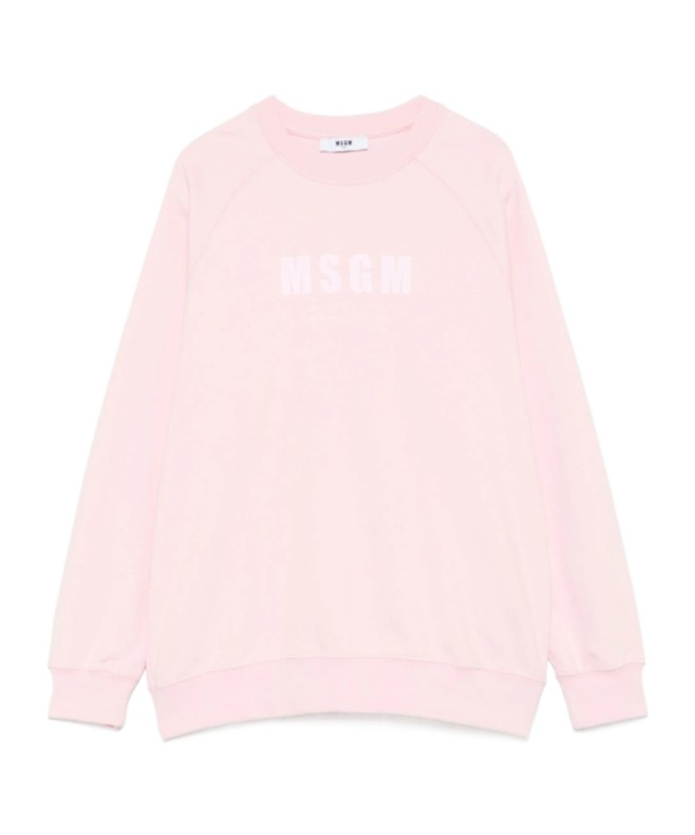 Shop Msgm Logo-print Sweatshirt In Bubblegum Pink