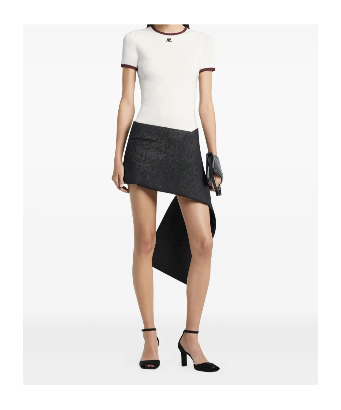 Courrèges T-shirt Heritage Con Bordi A Contrasto In White