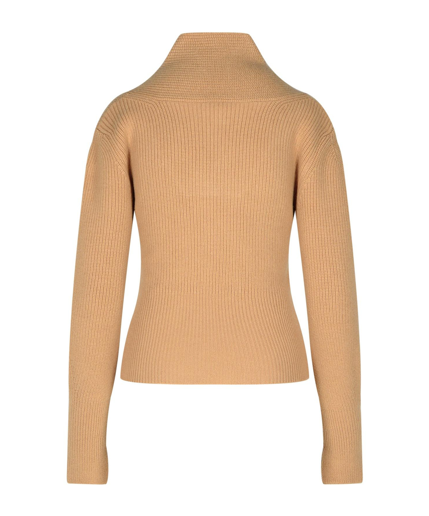 Shop Patou Split Cuffs Knit Sweater In Nude