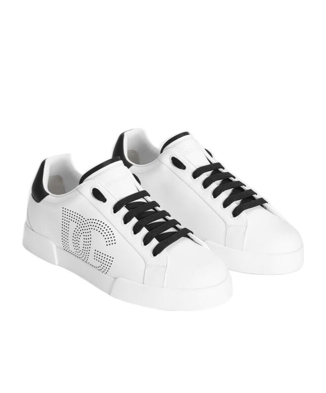 Dolce & Gabbana Portofino Leather Low-top Sneakers In White