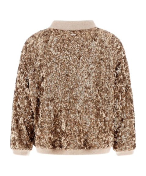 HERNO SEQUINED ZIP-UP BOMBER JACKET