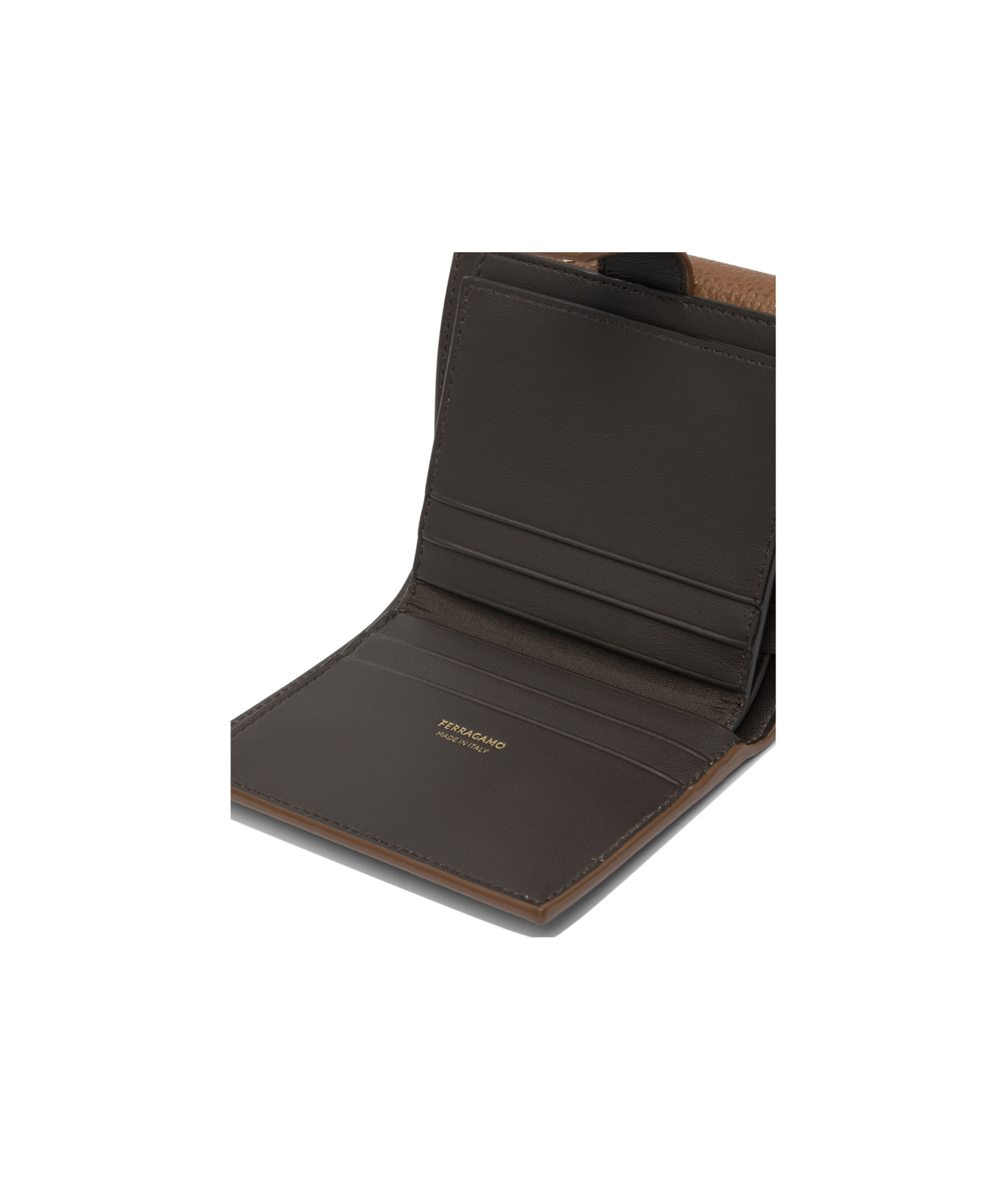 Ferragamo Compact Leather Wallets And Cardholders In Brown