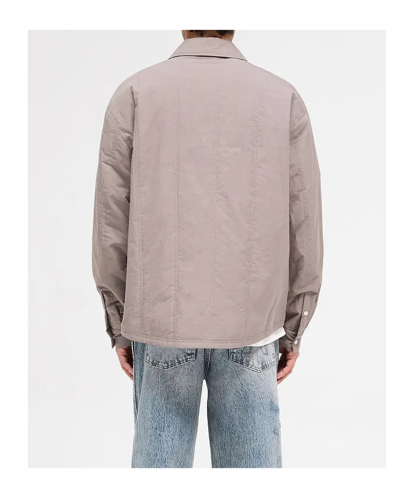 Represent Quilted Overshirt In Gray