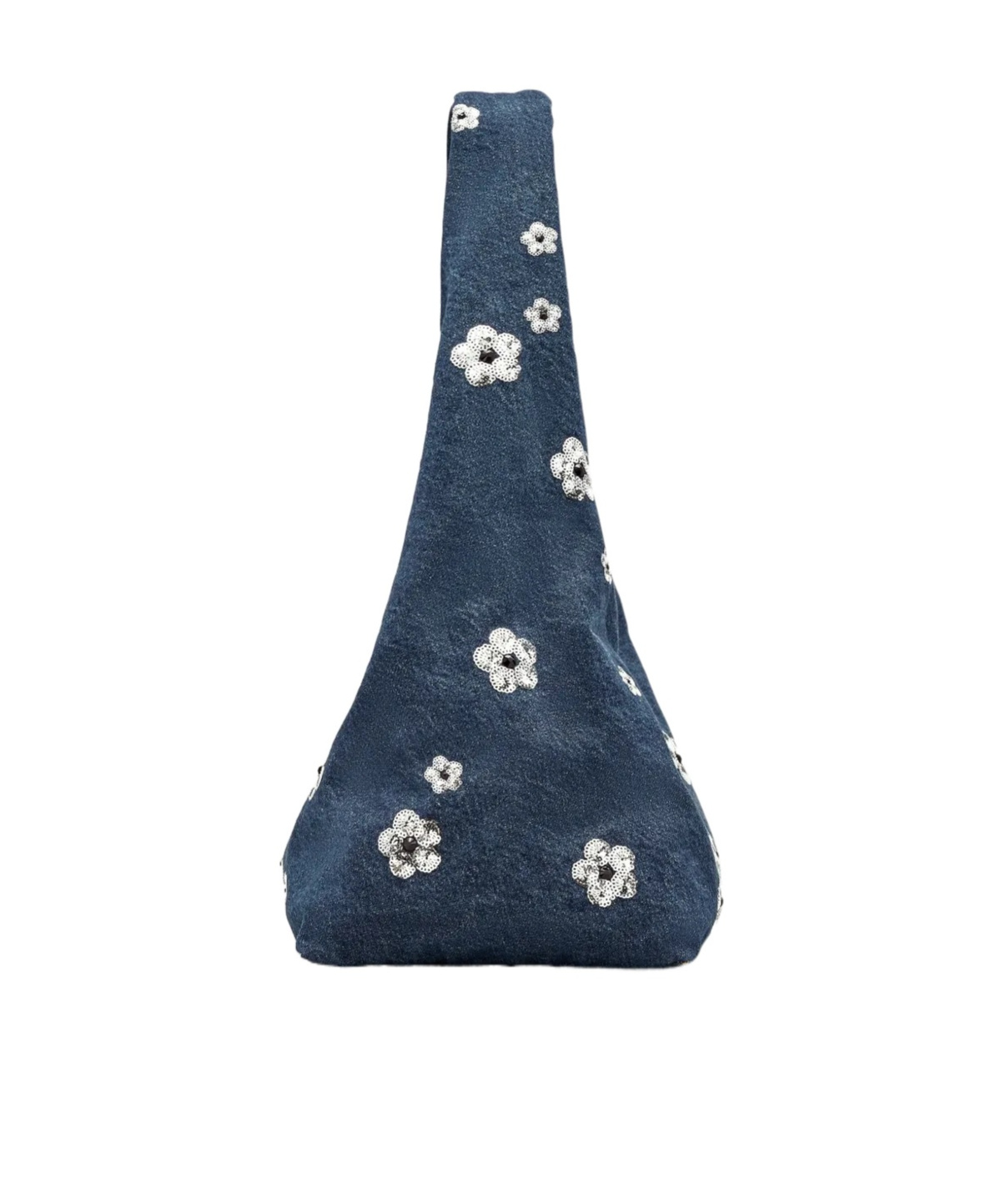 Shop Marc Jacobs Flower Denim Shoulder Bag In Blue