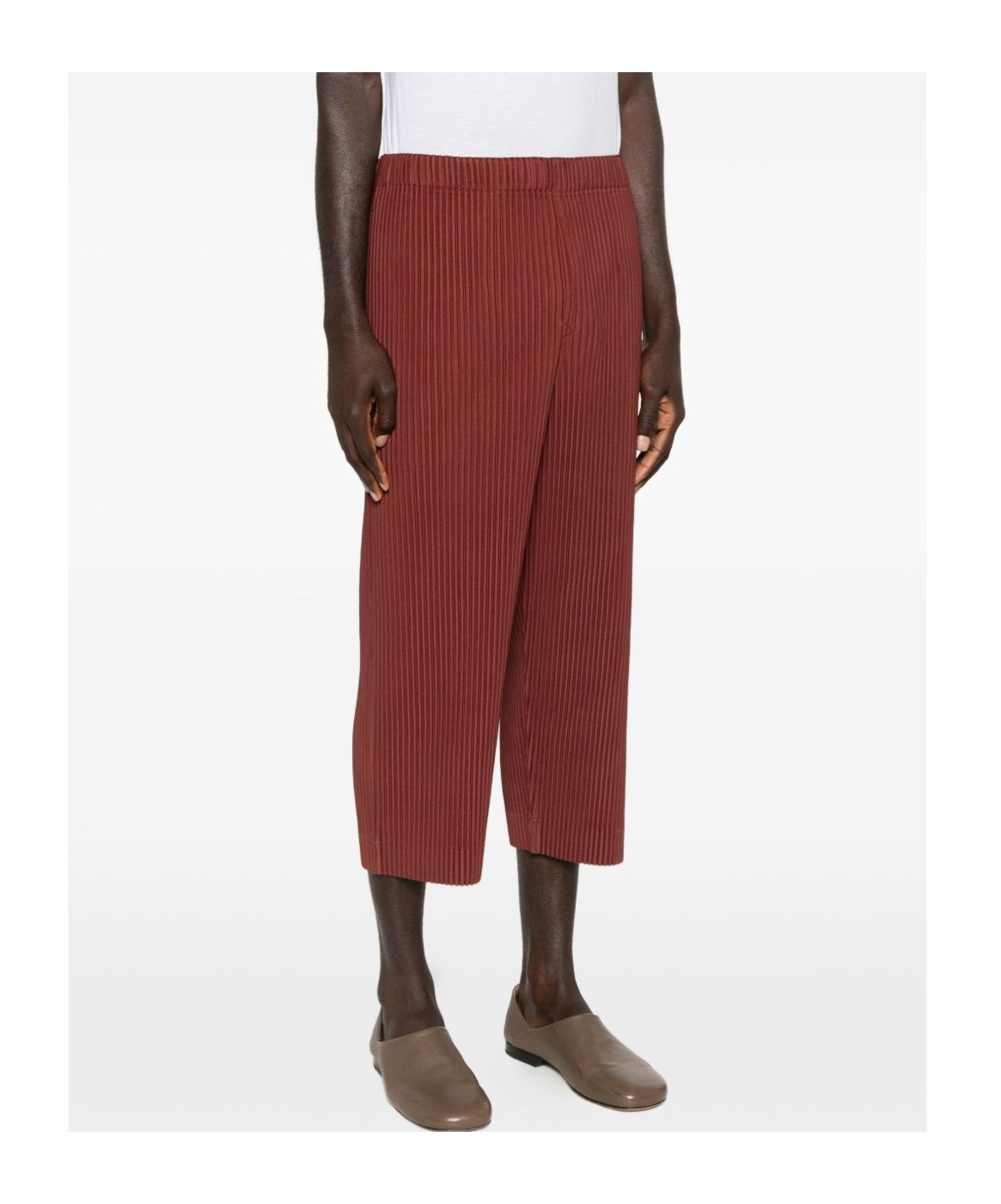 Issey Miyake Homme Plisse'  Men Pleated Trousers In Red